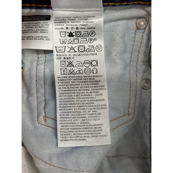 Levi’s Men's 505 Regular Fit Straight Leg Zipper Fly Dark Wash Denim Jeans 38x34 - Picture 10 of 12